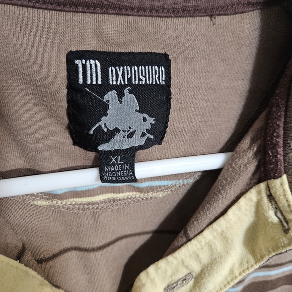 Brown Striped Shirt XL - Picture 3 of 4